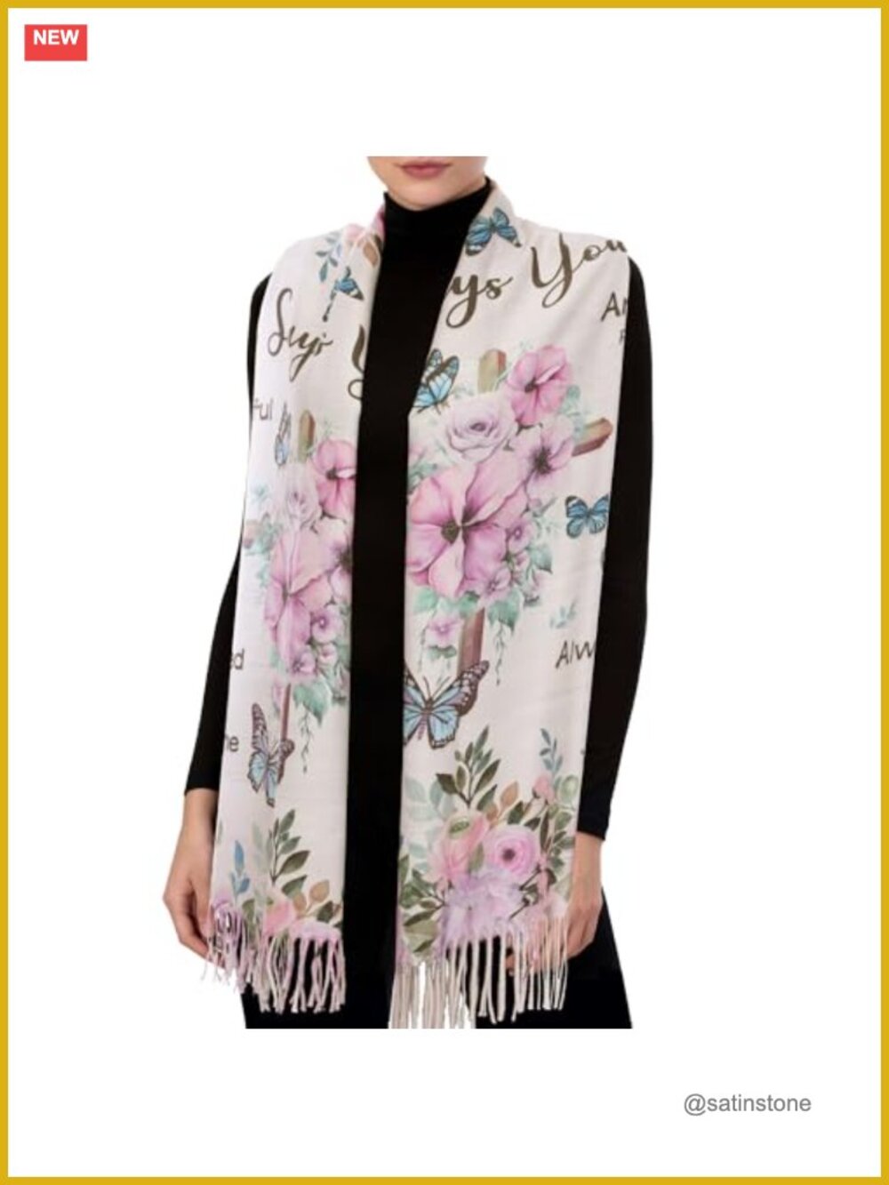 Pashmina Wrap Scarf for Women Religious Christian Gift Prayer Shawl